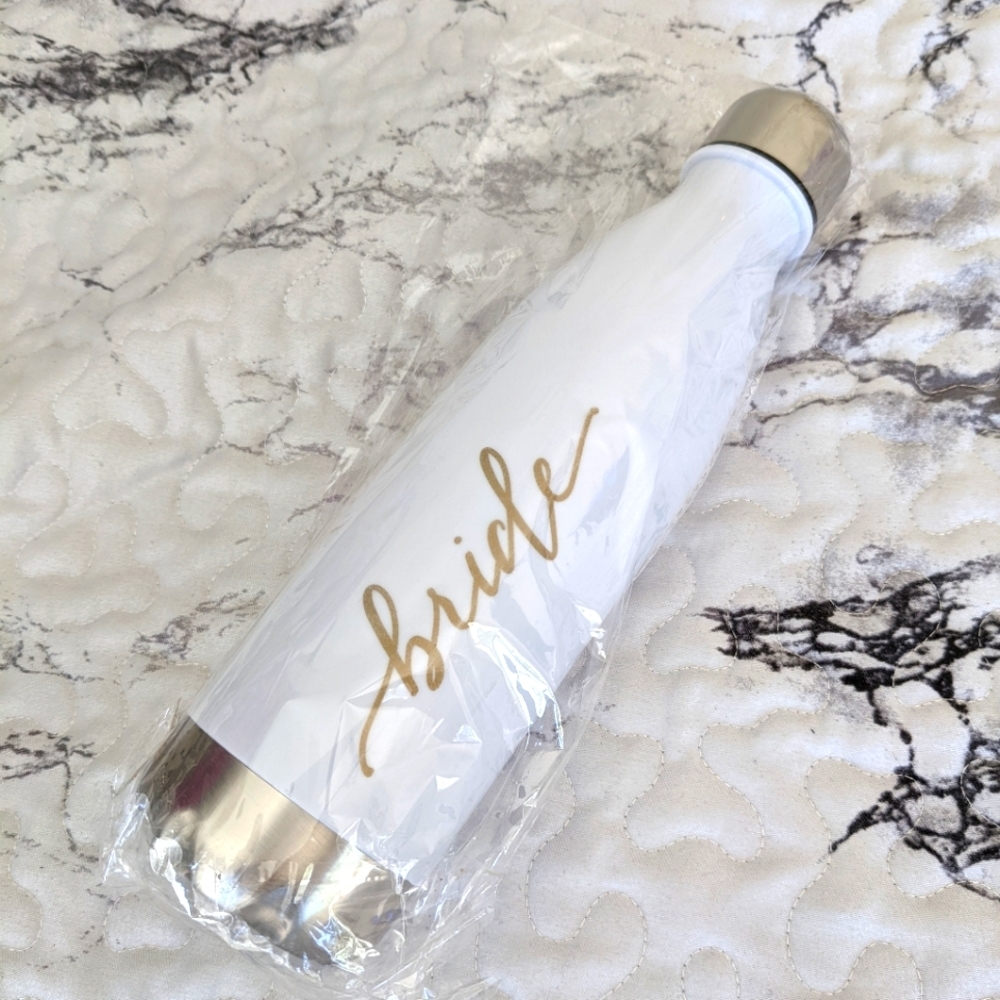 🔴NWOT 'Bride' Water Bottle (17 oz., White) - Picture 3 of 3